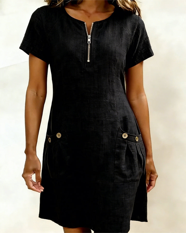 Vestido de algodón con cremallera