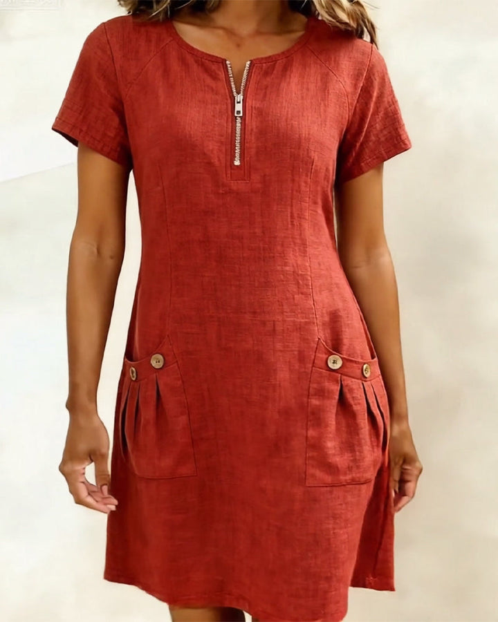 Vestido de algodón con cremallera