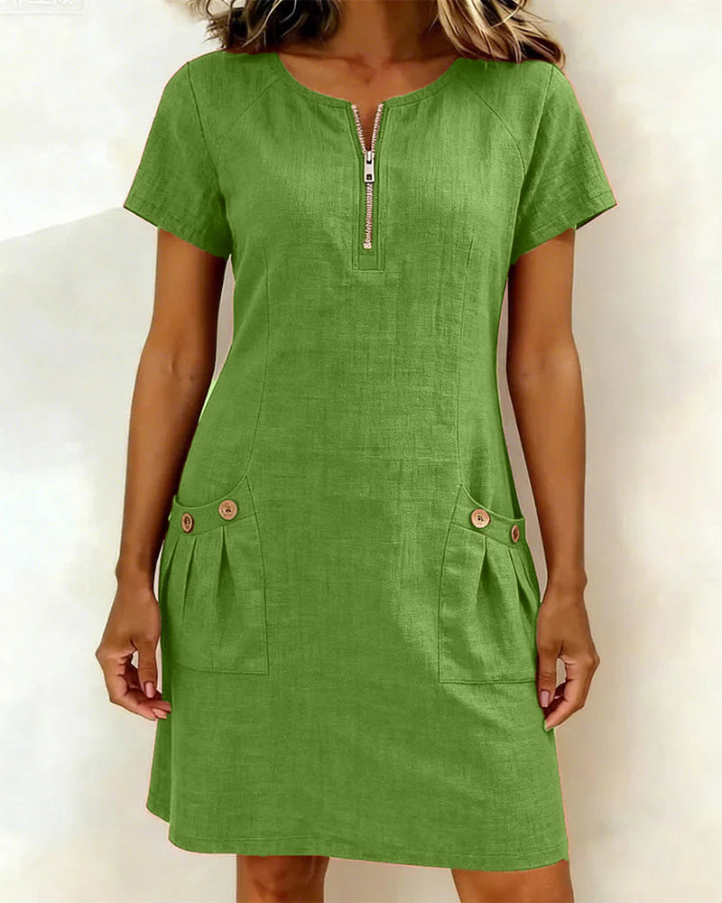 Vestido de algodón con cremallera