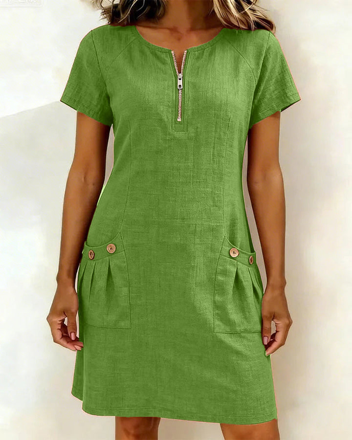 Vestido de algodón con cremallera