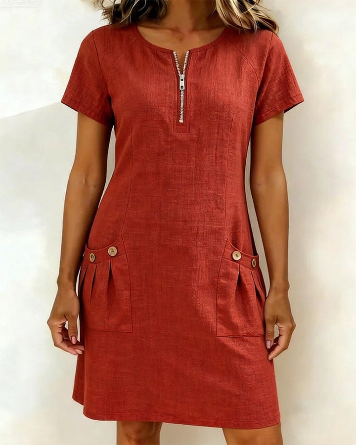 Vestido de algodón con cremallera