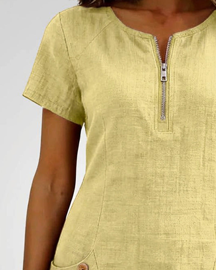 Vestido de algodón con cremallera